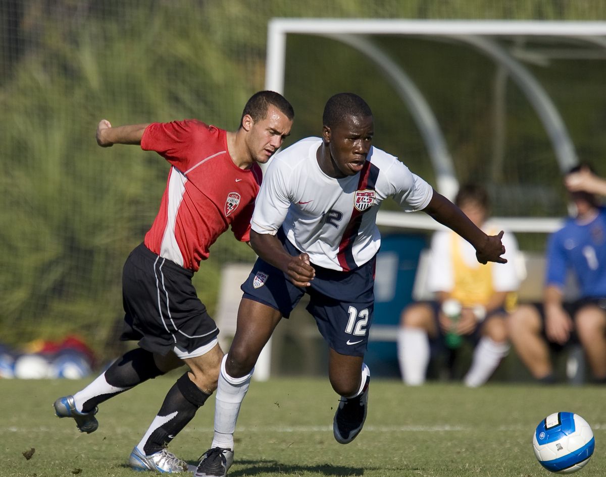 Gale Agbossoumonde in 2007 (Courtesy US Soccer)