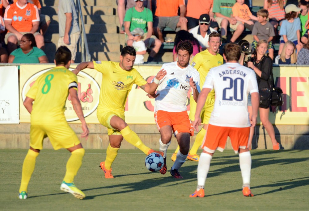 Aug 1, 2015; Cary, NC USA. The Carolina RailHawks hosted the Tampa Bay Rowdies in a NASL fall season match at Wake Med Soccer Park. (Photo: Rob Kinnan-Carolina RailHawks)