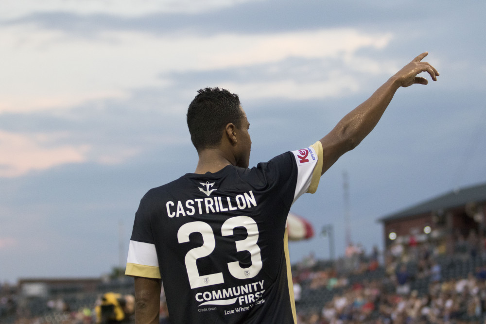 Jaime Castrillón celebrates the Armada's first goal (Photo: Jacksonville Armada FC)