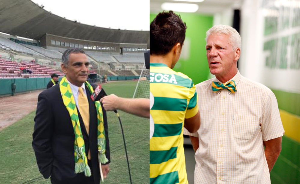 Former Tampa GM Farrukh Quraishi and former coach Thomas Rongen (Photos: Tampa Bay Rowdies)